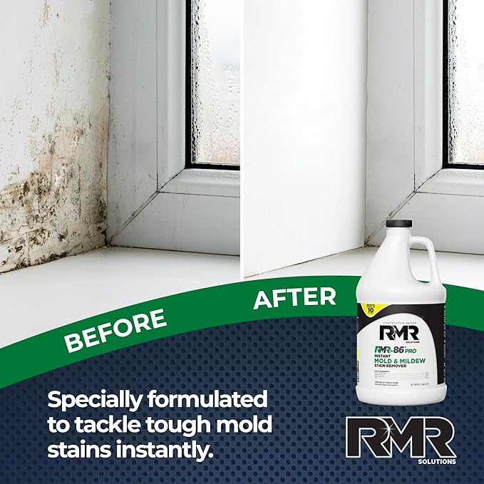 RMR-86 Pro Contractor Grade Mold Stain & Mildew Stain Remover Cleaning Solution, Professional Quality Formula, 1 Gallon