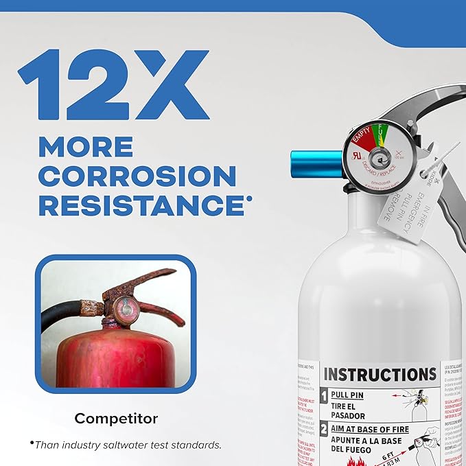 Kidde Mariner 5 Fire Extinguisher for Boats, Single-Use 5BC