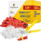 1401 Pcs Tile Leveling System with 1/8" (3mm) Tile Spacers, Tile Wedges and Tile Leveling Clips - Saves Time for Perfect and Precise DIY Installation of Ceramic Tiles - With Leveler Tool (Pliers)