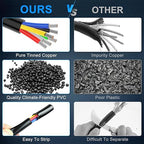 NAOEVO 16 Gauge Wire 6 Conductor Electrical Wire, 16 AWG Stranded PVC Cord, 12V Low Voltage/Tinned Copper/Flexible Cable for Automotive Wiring, Lamp Cord, Marine Cable (100FT)