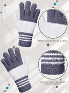 Patelai 3 Pairs Microfiber Plant Dusting Gloves Leaf Cleaning Gloves for Indoor Plants, Blinds, Furniture, House(Medium,Dark Blue, Gray, Khaki, White)