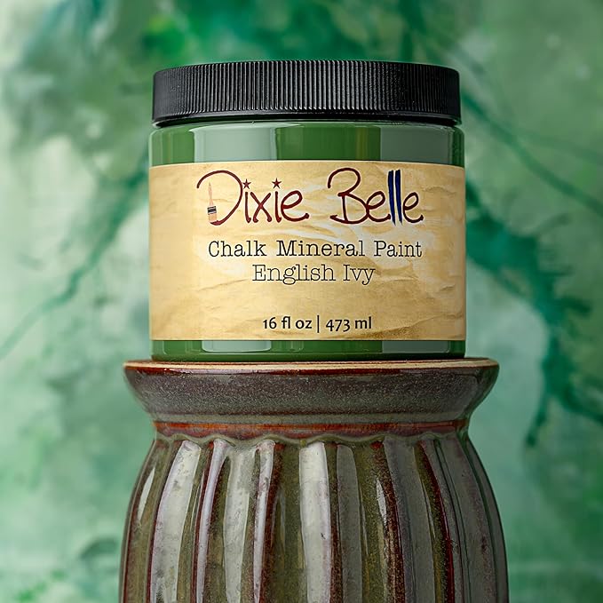 Dixie Belle Paint Company Chalk Finish Furniture Paint - English Ivy (1 Gallon - 128oz) - Matte Muted Green Chic Chalk Mineral DIY Furniture Paint