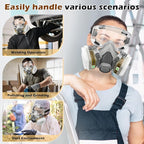 Respirator Mask with Filters, Reusable Half Face Respirator Mask for Asbestos, Resin, Fume, Dust, Welding, Painting