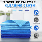 Tanlade Microfiber Cleaning Cloth 6"x6" Cleaning Rags Reasonable Kitchen Towels Microfiber Towels Cars Wash Dry Erase Cloth (Blue/Light Blue/Dark Blue,30 Pcs)