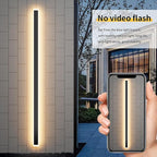 Aipsun Porch Wall Lights 78.7 inch Long Strip Modern Outdoor Wall Light Fixture 1 Pack, 55W Black Wall Mount Lighting Sconce Exterior Lights Wall Sconce 3000K for House Living Room Corridor