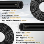 CheeMuii 35 PCS Brass DOT Air Line Fittings With 50FT 1/4" and 30FT 3/8" Air Line Kit - Push Lock Quick Connect Fittings With Pneumatic Tubing Set