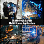 3-Panel 6x6ft Flame-Resistant Welding Screen with Lockable Wheels - Transparent PVC Welding Curtain & Steel Frame, Green Safety Partition for Workshops/Garages