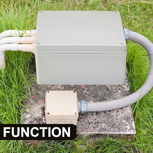 Kanayu Conduit Box Electrical 8'' x 8'' x 4'' Junction Box Plastic Dustproof Waterproof IP65 Gray White Protect Conduits and Fittings Universal Electrical Project Enclosure for Outdoor