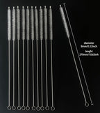 20PCS Straw Cleaner Brush kit,Straw Brush of 8mm-10.6 inch for Water Bottle Sippy Cup with Straw,Glass Straw,Piper Cleaning,Tubes Cleaning Like Filter and Sink Drain Hair Remove (Rubber top)