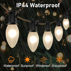 25 Pack C9 Frosted White Replacement Light Bulbs, 7W Vintage Incandescent Light Bulbs for Christmas Outdoor Indoor String Lights, E17 Intermediate Base Night Light Chandelier Bulbs- Frosted White