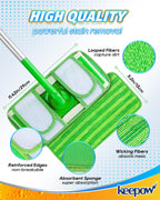 Keepow 6 Pack Microfiber Mop Pads Compatible with Swiffer Sweeper Mop and Sweep & Mop Deluxe Dry Pads Refills Reusable Wet Pads Mop Refill Pads Dry Wet Refills Washable Pads Wood Floor Cleaning Pads