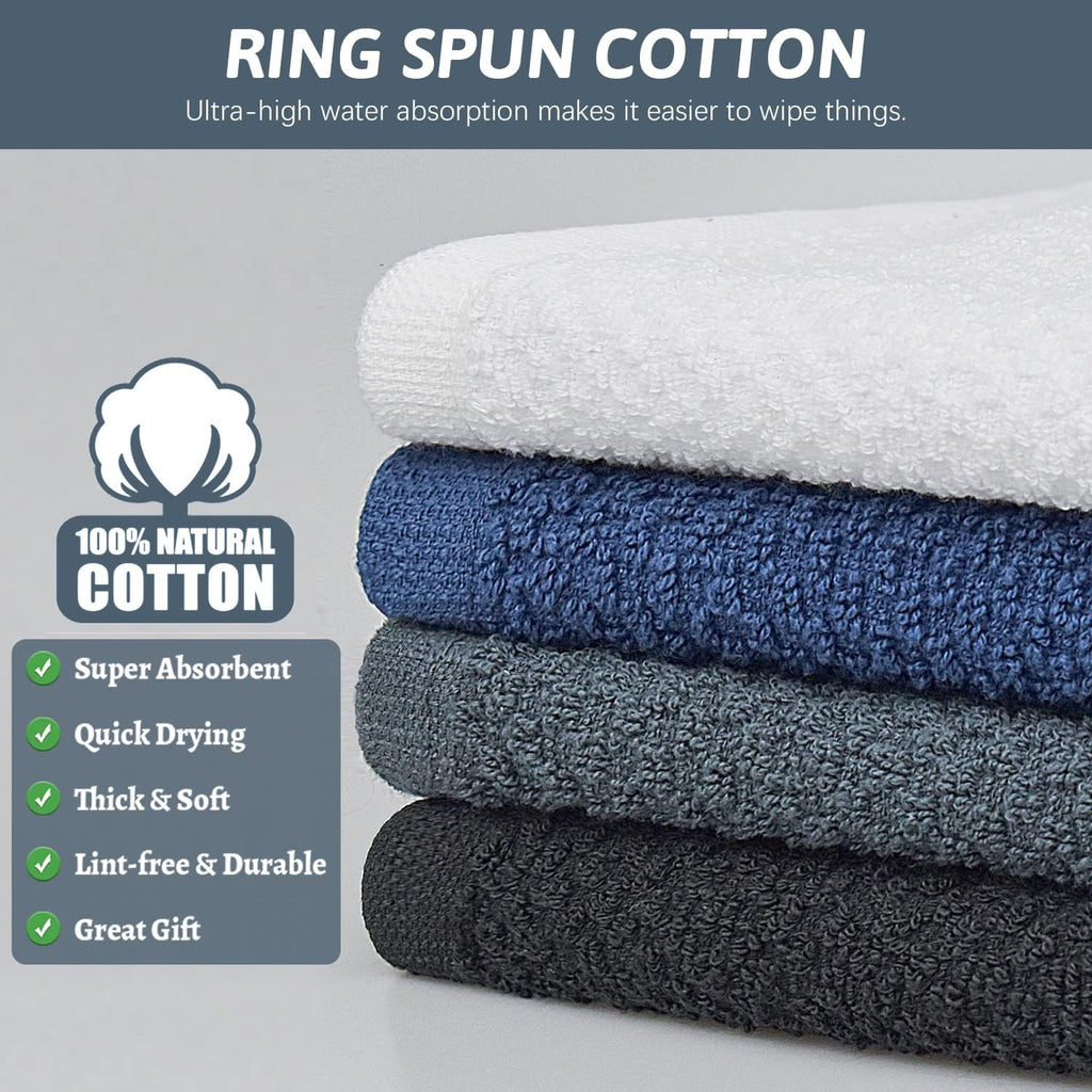 Nialnant 20 Pcs Kitchen Towels,100% Cotton Dish Cloths for Washing Dishes,Soft Dish Towels for Kitchen,Quick Drying Kitchen Cleaning Rags,12x12 Inches,Grey