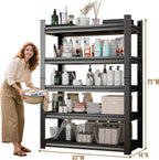 Over Washer Storage,5Tier Expandable Washer and Dryer Rack, Laundry Room Storage Over Toilet Washing Machine and Dryer Storage Rack Bathroom Organization, Hold 500 lb, Black