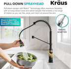 KRAUS Allyn Commercial Style 2-Function Single Handle Pull Down Kitchen Faucet in Spot-Free Stainless Steel, KPF-4110SFS