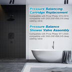 Dreyoo 2 Pieces Pressure Balancing Cartridge and Valve Stem Assembly, Compatible with 971-2500 and 974-2910, Compatible with Pfister 0X8/JX8/VB8/JV8 Deep Casting Valve, for Single Handle Tub/Shower