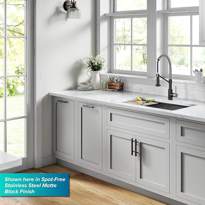 KRAUS Bolden 2-in-1 Commercial Style Pull Down Single Handle Water Filter Kitchen Faucet for Reverse Osmosis or Water Filtration System in Brushed Brass/Matte Black, KFF-1610BBMB