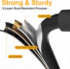 3 Step Ladder, Portable Steel Folding Step Stool with Wide Anti-Slip Pedal & Convenient Handgrip, 500lbs Sturdy Steel Ladder, Black