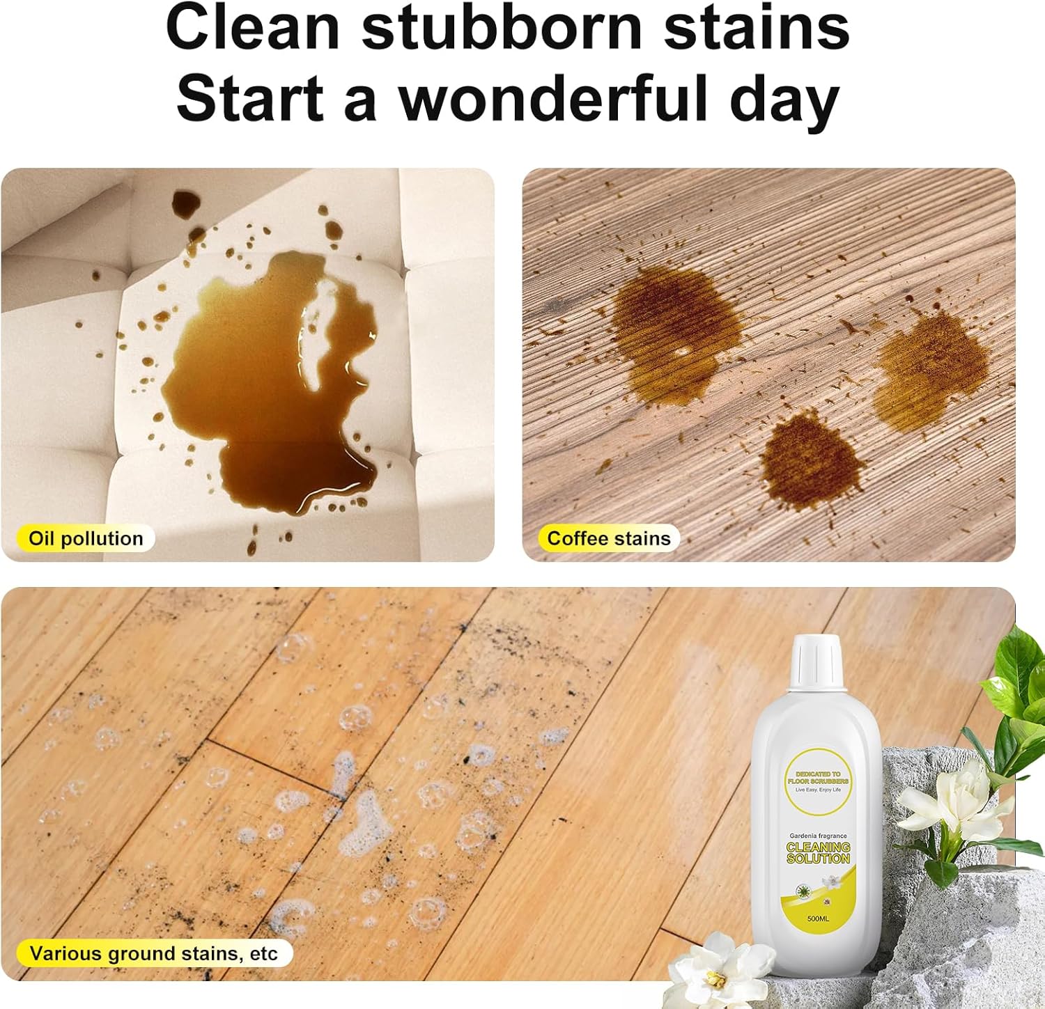 Floor Cleaning Solution Compatible With Tineco, Deep Cleans for Multiple Hard Floors, Suitable With All Robot Vacuums with Mopping and Cordless Wet/Dry Vacuum Mop (Gardenia 1 Bottle)