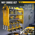 Power Tool Organizer Wall Mount, 4 Tier Tool Organizer For Space Saving,Used For Electric Drills, Saws And Toolbox Parts, Wall Hooks