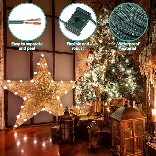 18 Gauge SPT-1 Wire Green 100FT 6PCS Specialized Vampire Plug Landscape Lighting Wire, can be Used as a Cord for Indoor Low Voltage Devices and Outdoor String Light Power Cord Extension