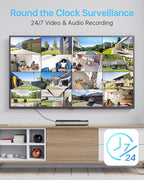 ZOSI 4K 16CH PoE Home Security Cameras System with 4TB Hard Drive,H.265 8MP 16 Channel CCTV NVR,12pcs 5MP Outdoor PoE IP Cameras,120ft Night Vision,Motion Detection,Remote Access,for 24/7 Recording