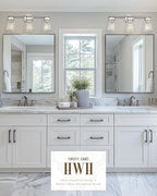 Brushed Nickel Bathroom Vanity Light, HWH 3-Light Vanity Lights for Bathroom Vanity Wall Lamp Over Mirror, Modern Vanity Light Fixtures with Striped Clear Glass, 5HZG97B-3W BN