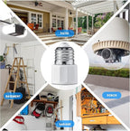 3 Pack E26/ E27 3 Prong Light Bulb Socket Adapter, Polarized Light Socket Outlet, Lights Sockets to Plug Adapter Sockets Converter, Lights Bulb Plug Adapters for Patio, Garage, Porch, White