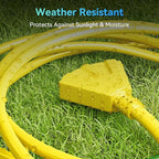 K KASONIC - 10 Ft Extension Cord with 3 Outlets, UL Listed 16/3 SJTW 3-Wire Grounded, 13A 125V 1625W for Indoor/Outdoor Use -Yellow