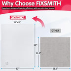 FIXSMITH White Microfiber Cleaning Cloth, Pack of 50, 16"X12" Cleaning Rags for Housekeeping and Kitchen, Reusable Shop Towels, Microfiber Towels for Cars, Lint Free, Scratch-Free, Highly Absorbent