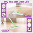 24 Pack Microfiber Mop Pads Compatible with Swiffer Sweeper Mop, Reusable & Disposable Replacement Pads for Wet & Dry Use, Sweeper Refills for Multi-Surface Floor Cleaning