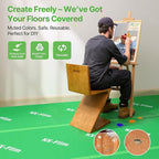 39" x 50' Heavy-Duty Floor Protection | Construction Grade Carpet Protector | Drop Cloth Plastic Film for Hardwood Floors | Waterproof Painters Covering with No Residue (Green)