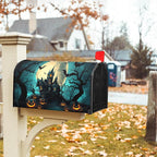 Kawani Halloween Mailbox Covers Magnetic Spooky Pumpkin Castle Bat Scary Night Happy Halloween Seasonal Holiday Post Letter Box Cover Standard Size 21x18 Inch for Garden Yard Decor