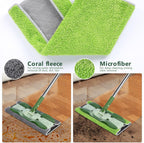 Microfiber Mops for Floor Cleaning,Masthome Professional Floor Mops with Washable Pads 4pcs,Wet Dry Use Flat Mop with 59'' Long Stainless Steel Handle,dust mop for Hardwood Floors Suitable Office Home