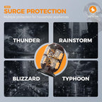 Surge Protector Power Strip Tower, TESSAN 10 ft Flat Extension Cord with Multiple Outlets, 8 AC Outlets 4 USB Ports (1 USB C), Charging Station with Surge Protection for Home Office Dorm, Black