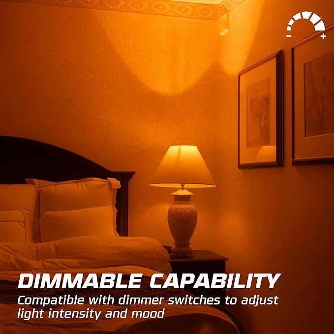 OHLECTRIC 10 Pack - S11 Ceramic Orange Night Bulbs | Dimmable | 7.5W Incandescent Light Bulb with E26 Medium Base | 40 Lumens Brightness | 2700K Warm White Light for Home Illumination