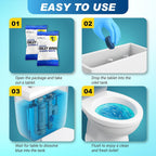 Automatic Toilet Bowl Cleaner Tablets – 20 Tabs - Blue Gel Toilet Tank Cleaners, Hard Water Ring Remover, Septic-Safe Heavy-Duty Stain & Smell Eliminator, Toilet Cleaning & Deodorizer