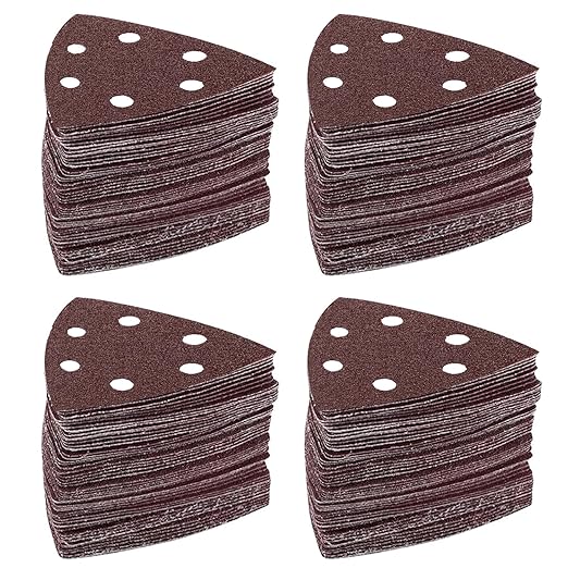 LEILUO 120 Pcs 90MM Oscillating Multi Tool Sandpaper Accessories Fits 3-1/2 Inch Pads Compatible with DeWalt Bosch Milwaukee and More