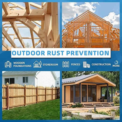 Upgrade SD Connector Screws, #9 x 1-1/2" Heavy-Duty Joist Hanger Screws, 500-Hour Salt Spray Rust Prevention Grade, 1/4" Hex Head with 0.370"-Dia, Replace 10D Nails and Simpson SD9112R100, 300-QTY