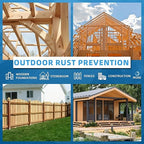 Upgrade SD Connector Screws, #9 x 1-1/2" Heavy-Duty Joist Hanger Screws, 500-Hour Salt Spray Rust Prevention Grade, 1/4" Hex Head with 0.370"-Dia, Replace 10D Nails and Simpson SD9112R100, 200-QTY