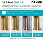 KRAUS Torak Pull Down Kitchen Faucet in Spot-Free Brushed Brass with 2 Function Sprayer, Pre-Attached Water Lines, and Mounting Hardware, KPF-2840SFBB