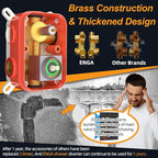 Enga Shower System with Body Jets 12 Inch Wall Mounted Rain Shower and Handheld Sprays Brass Full Body Massage Spa Jets Contain Rough-in Shower Valve, Brushed Nickel