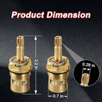 2 Pack Brass Faucet Cartridges Compatible with American Standard Bathroom Bathtub Faucet 4z-24h Hot and Cold Replacement Cartridges Replace#: 994053-0070a 994053-0070a/H