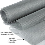 Windows Screen and Screen Door Replacement, 48"x118" Durable Fiberglass Screen Mesh- Window Screen & Sliding Screen Door Repair for Patio and Windows, Tooltriz