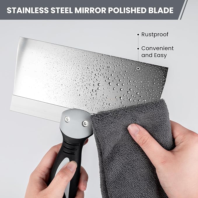 Mister Rui Taping Knife, 12" Drywall Taping Knife, Stainless Steel Taping Knife, Drywall Skimming Blade, Plastering Spatula Tools, Plastering Tool, Soft Grip Handle for Drywall Joint Taping