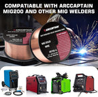 ARCCAPTAIN Mig Welding Wire, Mig Wire ER70S-6 2Lbs Gas Solid Carbon Steel Low Splatter Mig Welding Wire Compatible With Lincoln Miller Forney Harbor Welder 1KG (0.035" 2Lb)