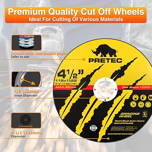 26 Packs Angle Grinder Cutting Flap Grinding Disc Wheel 4 1/2in Inches - 20 Packs 4.5"x1/4"x7/8" Cut off Wheels,3 Packs 4.5"x7/8" 60 Grit Flap Discs, 3 Packs 4.5"x1/25"x7/8" Grinding Wheels