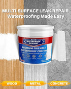 Waterproof Sealant - 2 Gallon, White, Multi-Surface Leak Repair Coating, Indoor & Outdoor Polyurethane Waterproof Coating, Crack & Leak Fix, Durable Water-Based Rubber Sealant, Easy to Apply