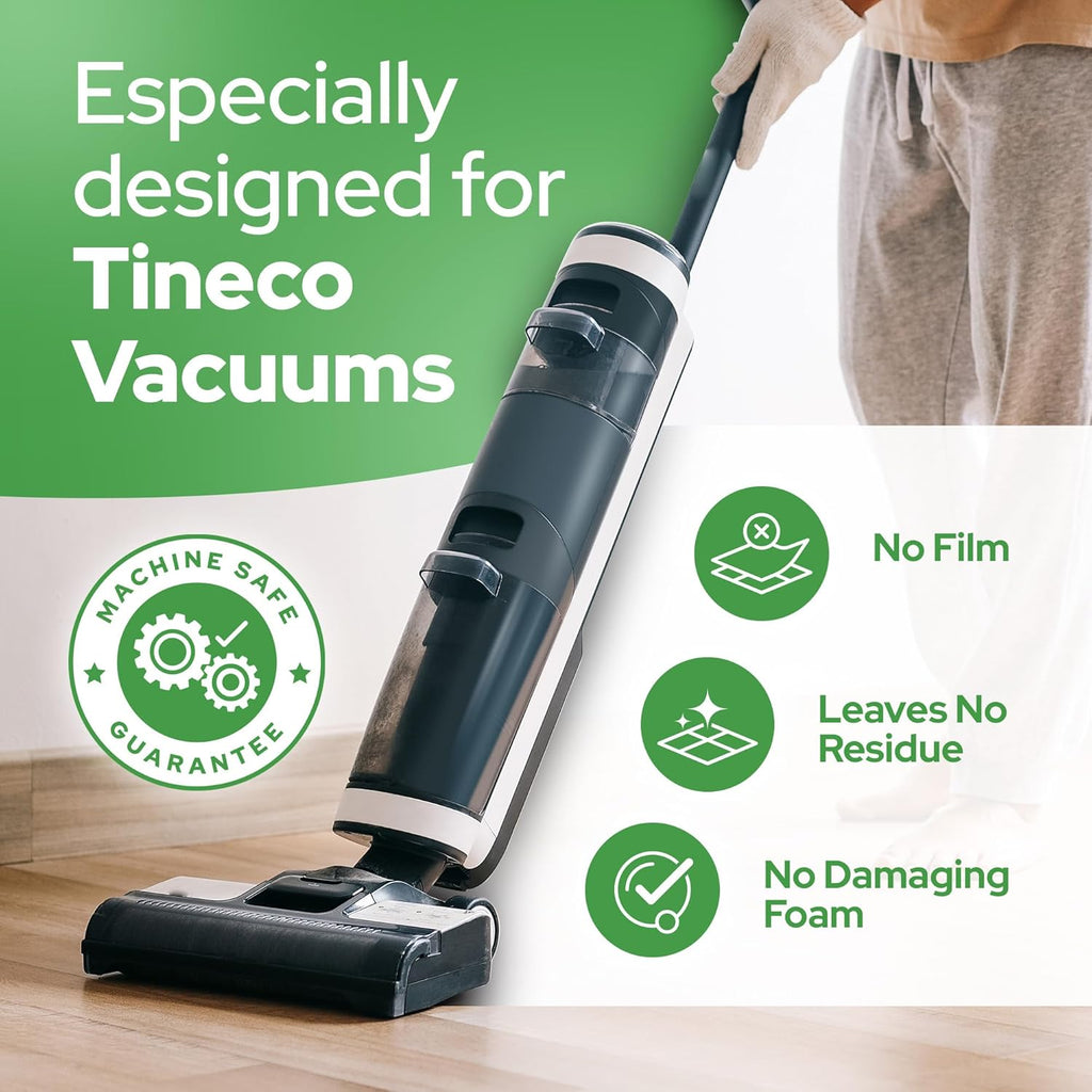 Floor Cleaning Solution compatible with Tineco iFLOOR, FLOOR ONE S3, S5, S6, and S7 (Except Steam Models) – Residue & Streak Free Floor Cleaner, Safe for Pets - Vacuum Mops Cleaning Solution Refill