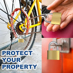 24 Pcs Solid Brass Keyed Padlock, Small Yellow Gym Lock, Strong Padlock with Same Key for Luggage Toolbox (30mm 1-3/16'')