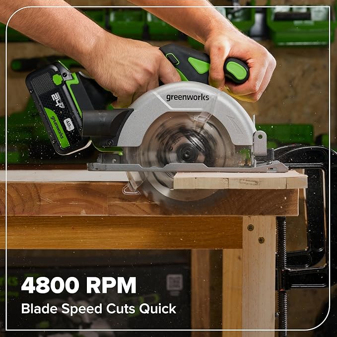 Greenworks 24V Cordless Brushless 5PCs Combo, Drill/Driver +Impact Driver +6.5" Circular Saw +Oscillating Tool +200LM Flashlight, 2.0Ah + 4.0Ah Batteries (24,000mAh Power Bank) and 65W USB-C Charger